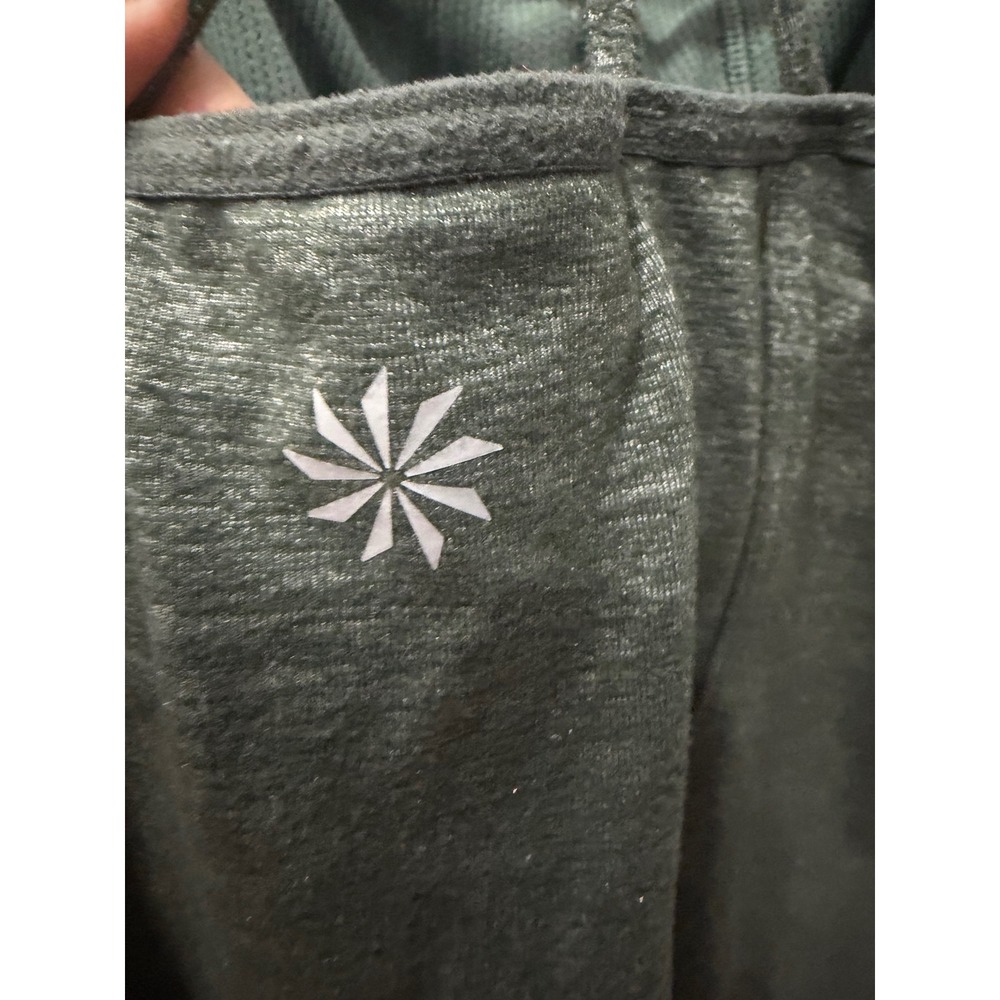Athleta Heathered Green Strappy Racerback Tank Top with Shelf Bra XXS - Picture 3 of 4